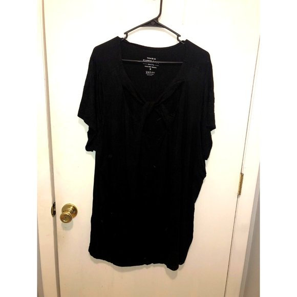 NEW Torrid Super Soft Knits SZ 5 Black Criss Cross Knotted Neckline Top or Dress - Picture 1 of 3